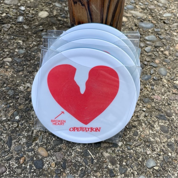 Hasbro Operation Broken Heart Ceramic Drink Coasters Junk Food Game Red - Picture 2 of 16